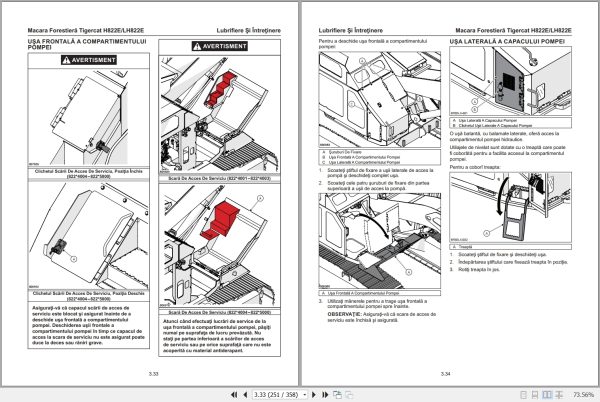Tigercat Harvester H822E LH822E Operators Manual 65678AROM ROM 2