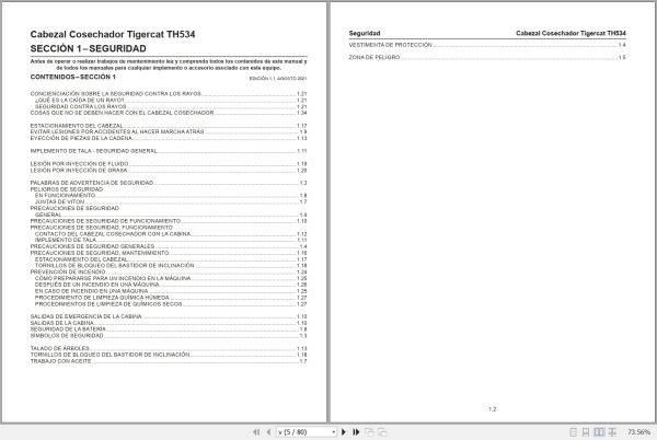 Tigercat Harvesting Head TH534 Operators Manual 64855ASPA 1