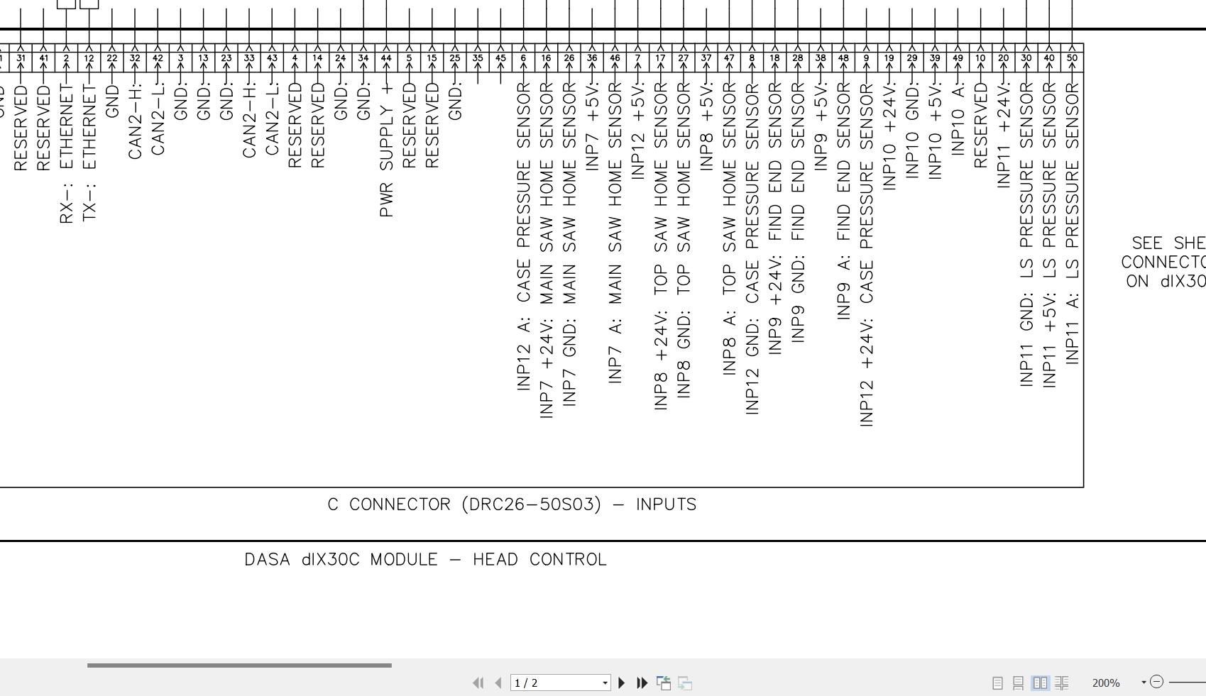 Tigercat Harvesting Head TH573 Electrical Schematic 118121BRO 1