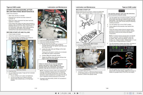 Tigercat Loader 234B Operators Manual 71133AENG 2