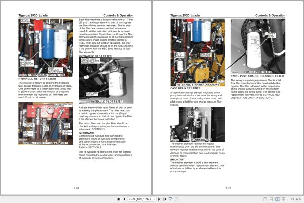 Tigercat Loader 250D Service Manual 43053AENG 2