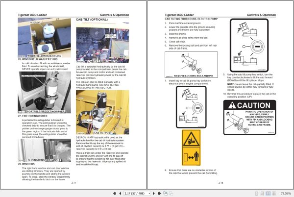 Tigercat Loader 250D Service Manual 44259AENG 2