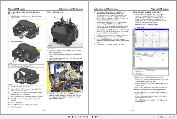 Tigercat Loader 250D Service Manual 71139AENG 2
