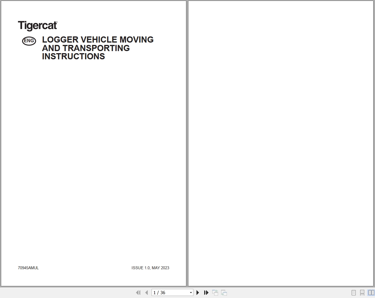 Tigercat Logger Vehicle Moving And Transporting Instructions 70945AMUL 1