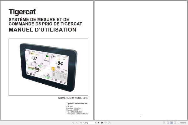 Tigercat Priority Measuring And Control System D5 User Manual 43637AFRE 1