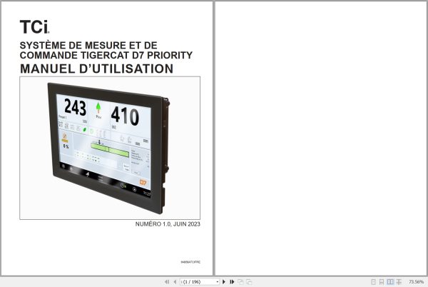 Tigercat Priority Measuring And Control System D7 User Manual 64858ATCIFRE 1