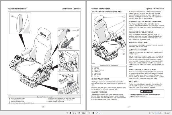 Tigercat Processor 850 Operators Manual 2