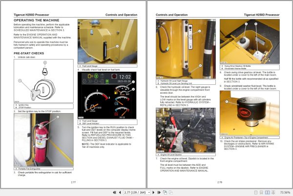 Tigercat Processor H250D Operators Manual 71142AENG 2