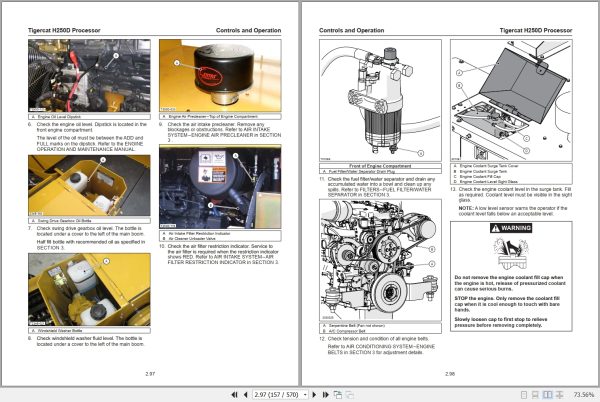 Tigercat Processor H250D Service Manual 66006AENG 2