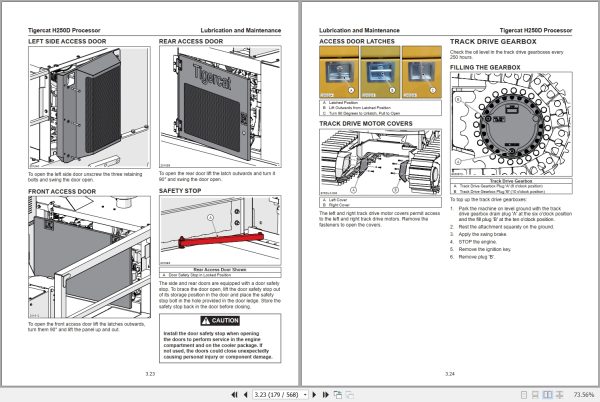 Tigercat Processor H250D Service Manual 71143AENG 2