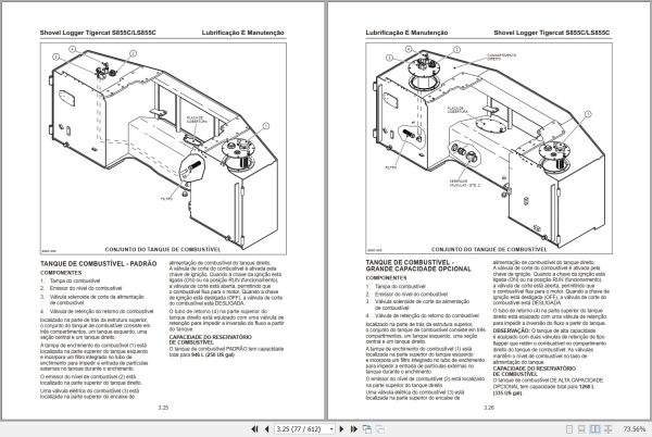 Tigercat Shovel Logger S855C LS855C Service Manual 40122APOR 2