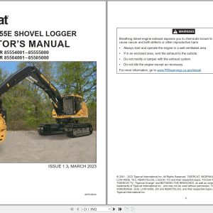 Tigercat Shovel Logger S855E LS855E Operators Manual 69757AENG 1