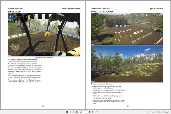 Tigercat Simulator Operators Manual 67240AENG 2