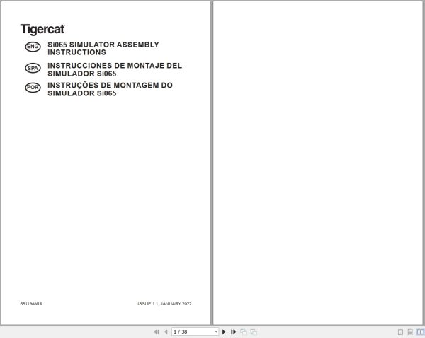 Tigercat Simulator Si065 Assembly Instructions 68119AMUL 1