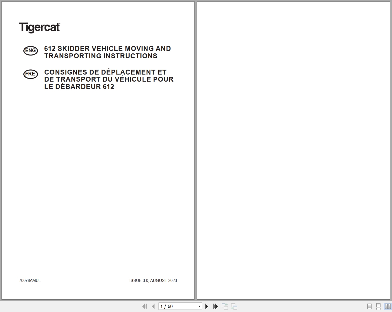 Tigercat Skidder 612 Vehicle Moving And Transporting Instructions 70078AMUL 1