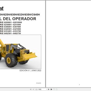 Tigercat Skidder 620H 625H 630H 632H 635H C640H Operators Manual 60194ASPA 1
