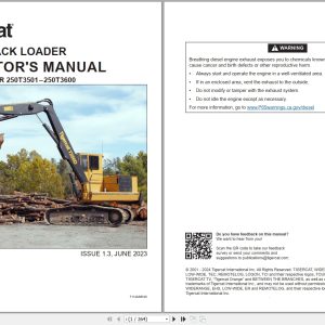Tigercat Track Loader T250D Operators Manual 71140AENG 1