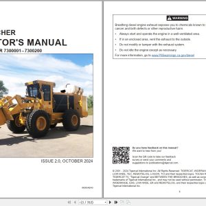 Tigercat Trencher 730 Operators Manual 68283AENG 1