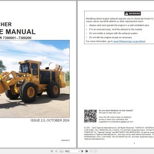 Tigercat Trencher 730 Service Manual 68284AENG 1
