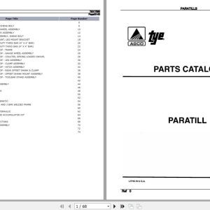 Tye Paratills Parts Catalog 79017560 1