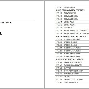 UTILEV Forklift UT15 PFE to UT35 PFE Parts Manual 76502795R4 1