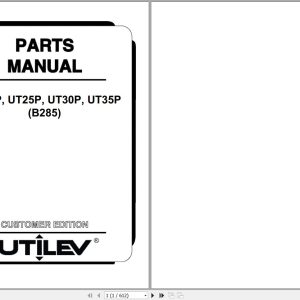 UTILEV Forklift UT20P UT25P UT30P UT35P B285 Parts Manual 66306138 2021 1