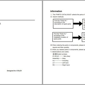 UTILEV Forklift UT80 UT100P DSL Parts Catalog 76501363R5 2017 1