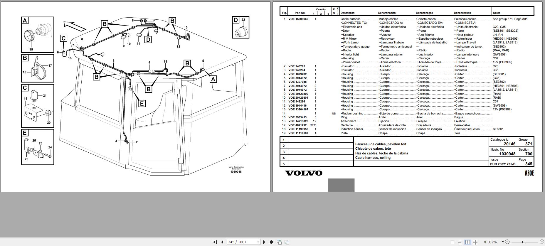 Volvo Articulated Dump Truck A30E Parts Catalog 20021235 B 2