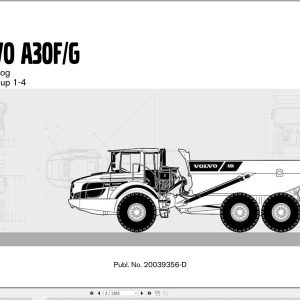 Volvo Articulated Dump Truck A30F A30G Parts Catalog 20039356 D 1