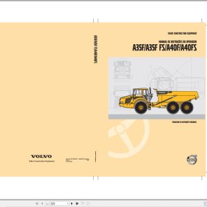 Volvo Articulated Dump Truck A35F to A40FS Operators Manual PUB20024336 PT 1