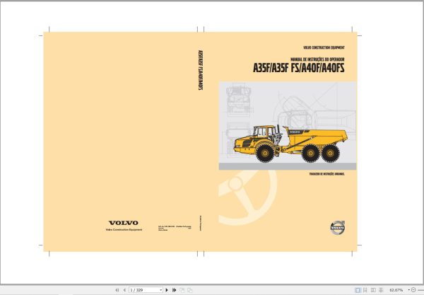 Volvo Articulated Dump Truck A35F to A40FS Operators Manual PUB20024336 PT 1