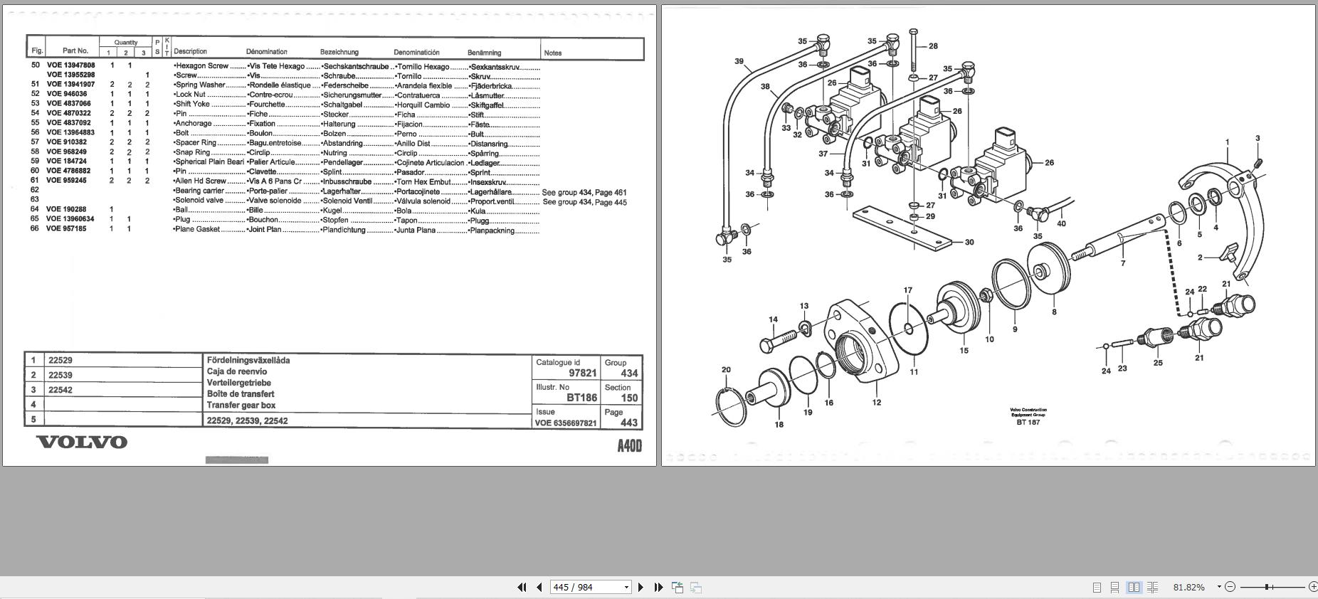 Volvo Articulated Dump Truck A40D Parts Catalog VOE6356697821 2