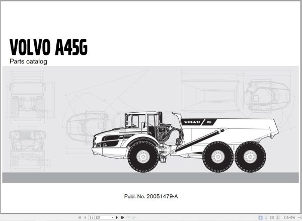 Volvo Articulated Dump Truck A45G Parts Catalog 20051479 A 1