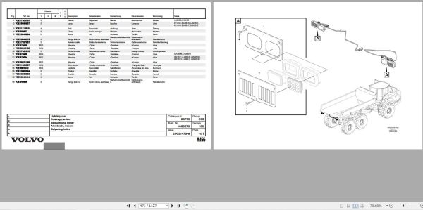 Volvo Articulated Dump Truck A45G Parts Catalog 20051479 A 2