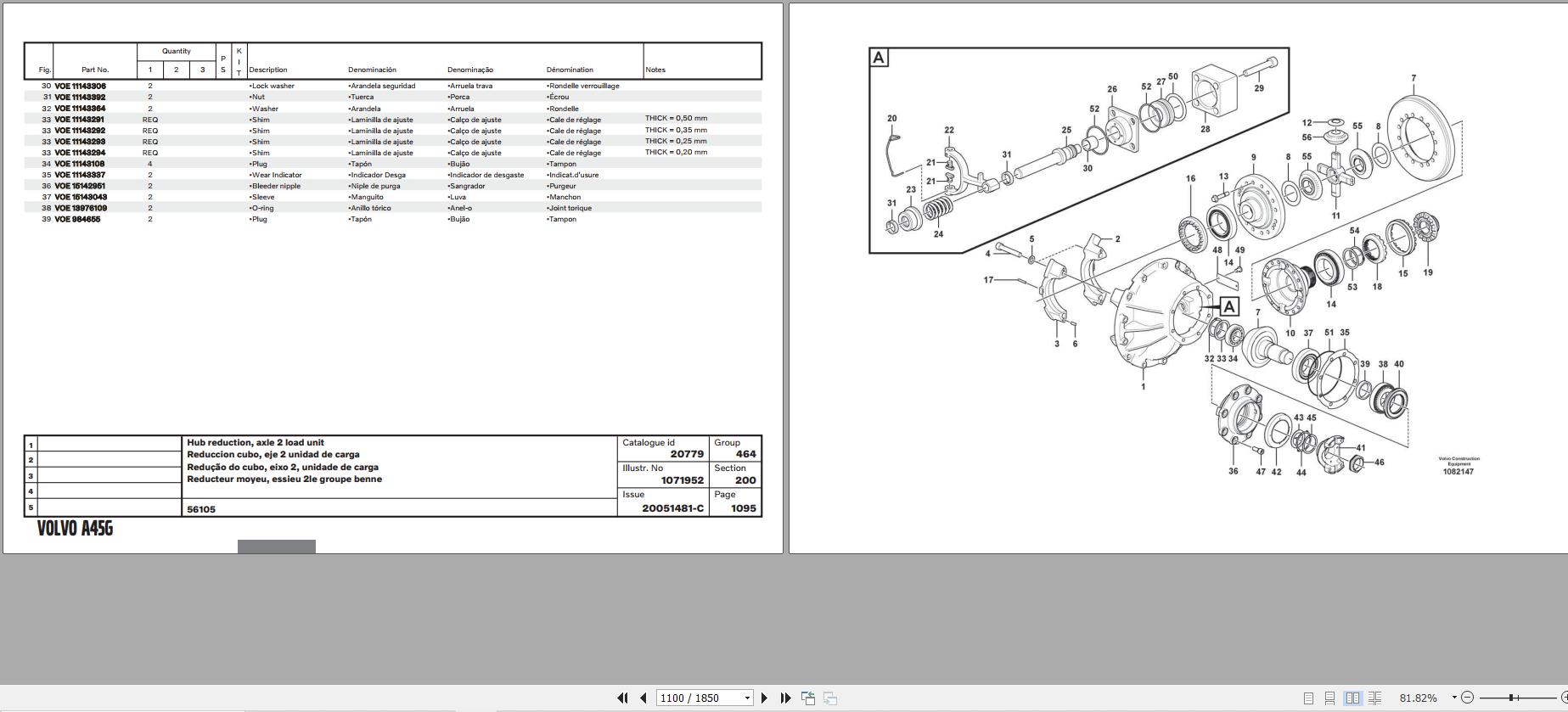 Volvo Articulated Dump Truck A45G Parts Catalog PUB20051481 C 2