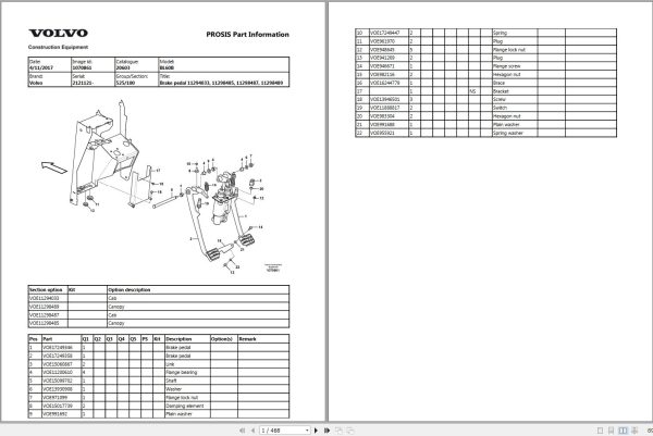 Volvo Backhoe Loader BL70B Parts Manual 1