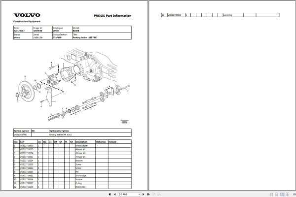 Volvo Backhoe Loader BL70B Parts Manual 2