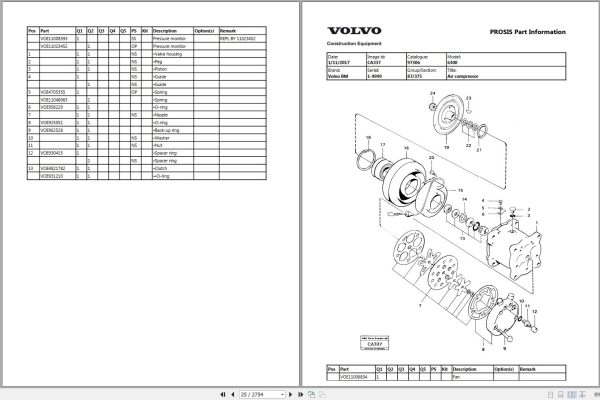 Volvo Backhoe Loader BM 6300 Parts Manual 2