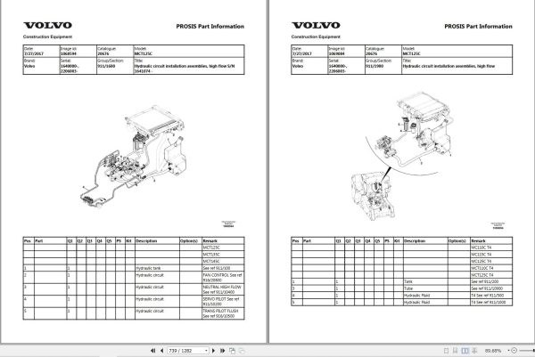 Volvo Compact Track Loader MCT125C Parts Catalog 2