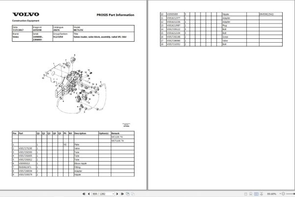Volvo Compact Track Loader MCT135C Parts Catalog 2