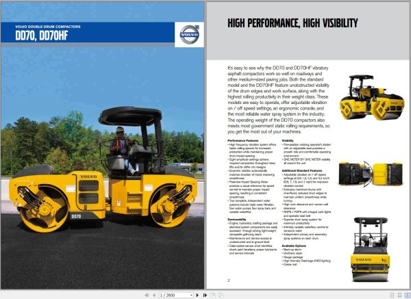 Volvo Drum Compactor DD70HF Service Repair Manual 1