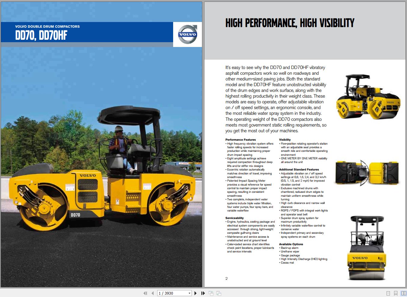 Volvo Drum Compactor DD70HF Service Repair Manual 1