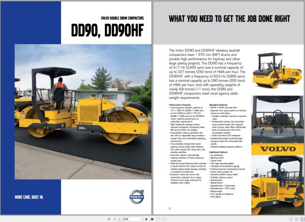 Volvo Drum Compactor DD90HF Parts and Service Repair Manual 1