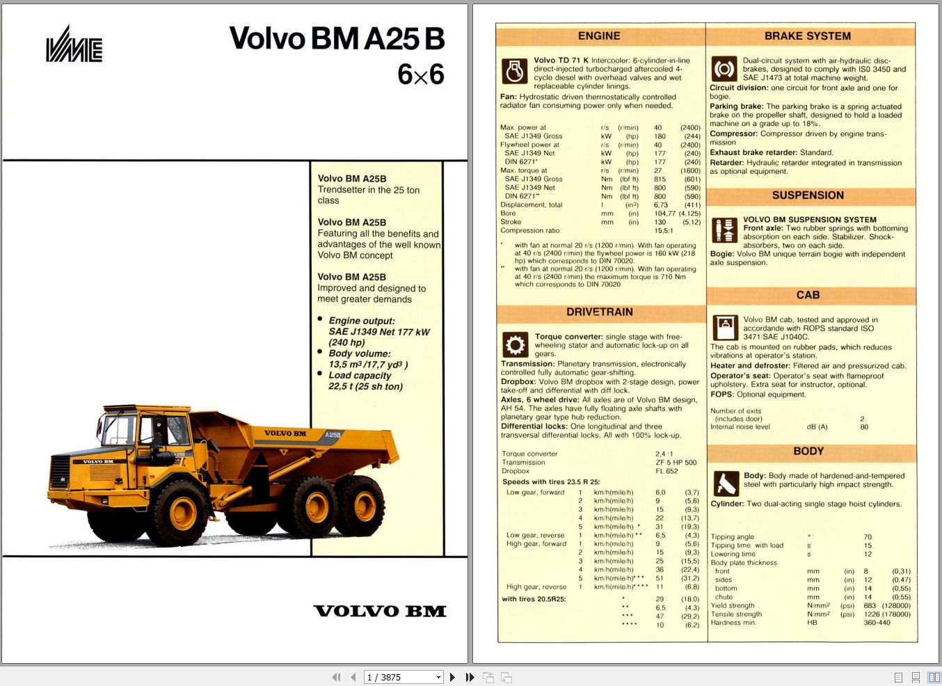 Volvo Dump Truck A25B Service Repair Manual 1