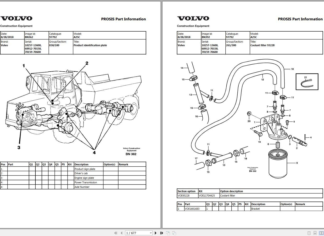 Volvo Dump Truck A25C Parts Manual 1