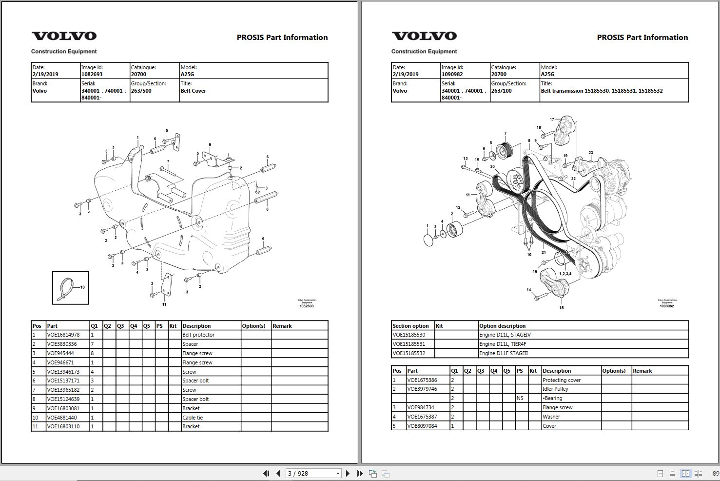 Volvo Dump Truck A25G Parts Manual 1