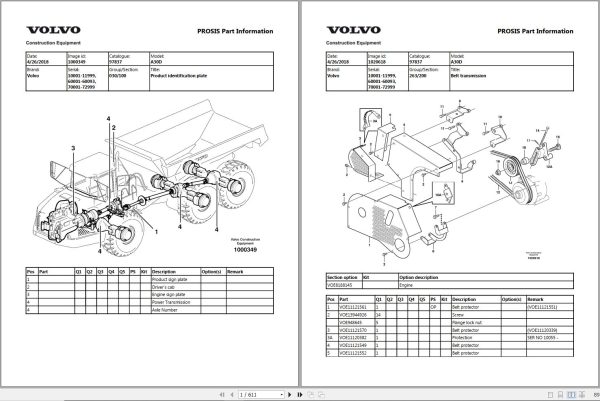 Volvo Dump Truck A30D Parts Manual 1