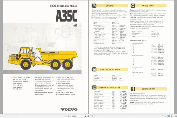 Volvo Dump Truck A35C Service Repair Manual 1