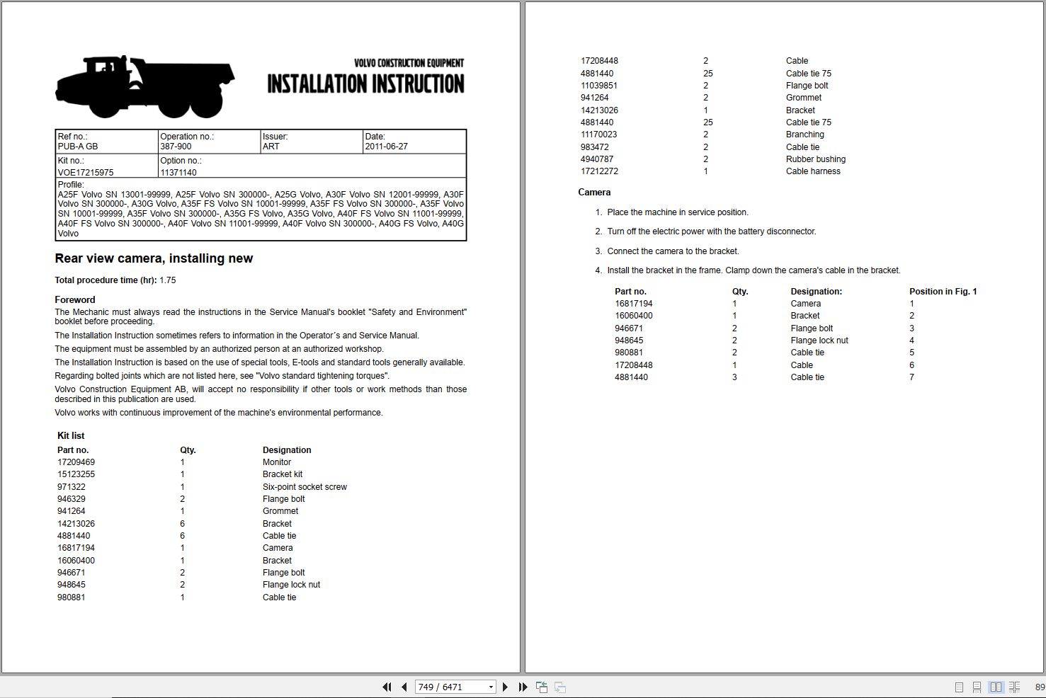 Volvo Dump Truck A35F FS Service Repair Manual 1 1