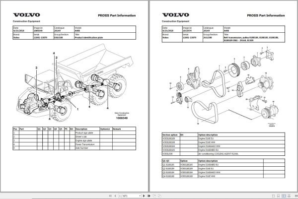 Volvo Dump Truck A40E Parts Manual 1